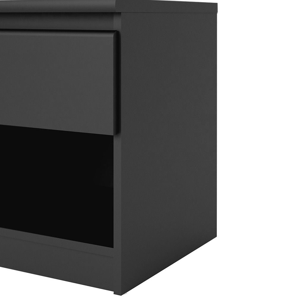 Naia Bedside 1 Drawer 1 Shelf in Black Matt