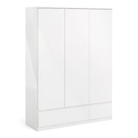 Thumbnail for White High Gloss 3 Door Triple Wardrobe