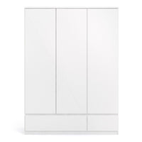 Thumbnail for White High Gloss 3 Door Triple Wardrobe