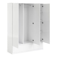 Thumbnail for White High Gloss 3 Door Triple Wardrobe