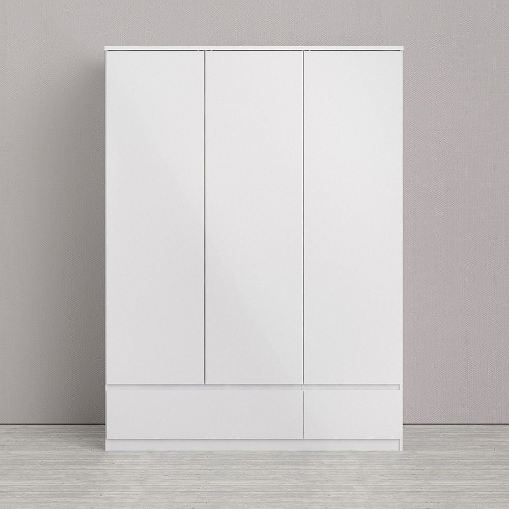 White High Gloss 3 Door Triple Wardrobe