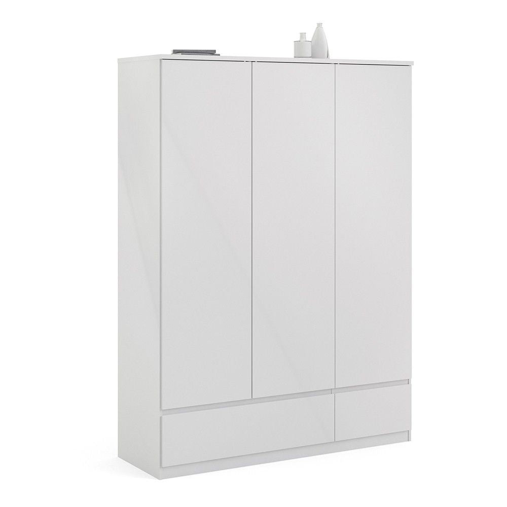 White High Gloss 3 Door Triple Wardrobe