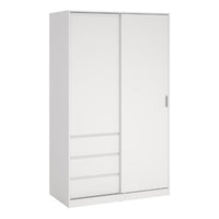 Thumbnail for Naia Wardrobe with 1 Sliding Door and 1 Door + 3 Drawers in White