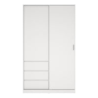 Thumbnail for Naia Wardrobe with 1 Sliding Door and 1 Door + 3 Drawers in White