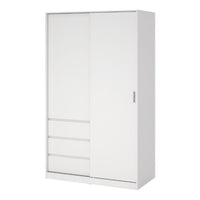 Thumbnail for Naia Wardrobe with 1 Sliding Door and 1 Door + 3 Drawers in White