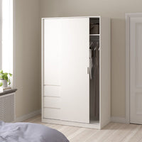 Thumbnail for Naia Wardrobe with 1 Sliding Door and 1 Door + 3 Drawers in White