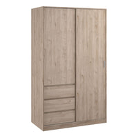 Thumbnail for Wardrobe with 1 Sliding door 1 door + 3 drawers in Jackson Hickory Oak