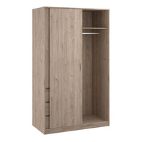 Thumbnail for Wardrobe with 1 Sliding door 1 door + 3 drawers in Jackson Hickory Oak