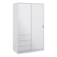 Thumbnail for Wardrobe with 1 Sliding door 1 door + 3 drawers in White High Gloss