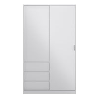 Thumbnail for Wardrobe with 1 Sliding door 1 door + 3 drawers in White High Gloss