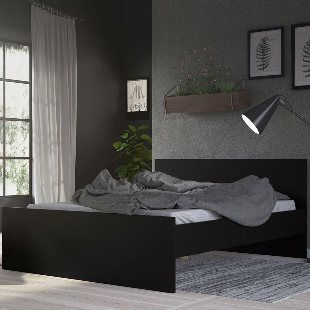 Black Matt Double Bed