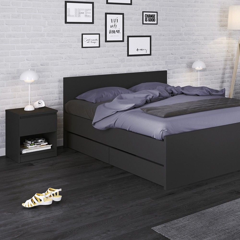 Black Matt Double Bed