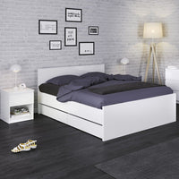 Thumbnail for Large White High Gloss 4ft6 Double Bed 80 x 146cm