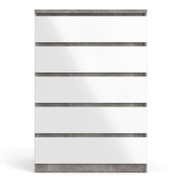 Thumbnail for Concrete And White High Gloss 5 Drawer Chest