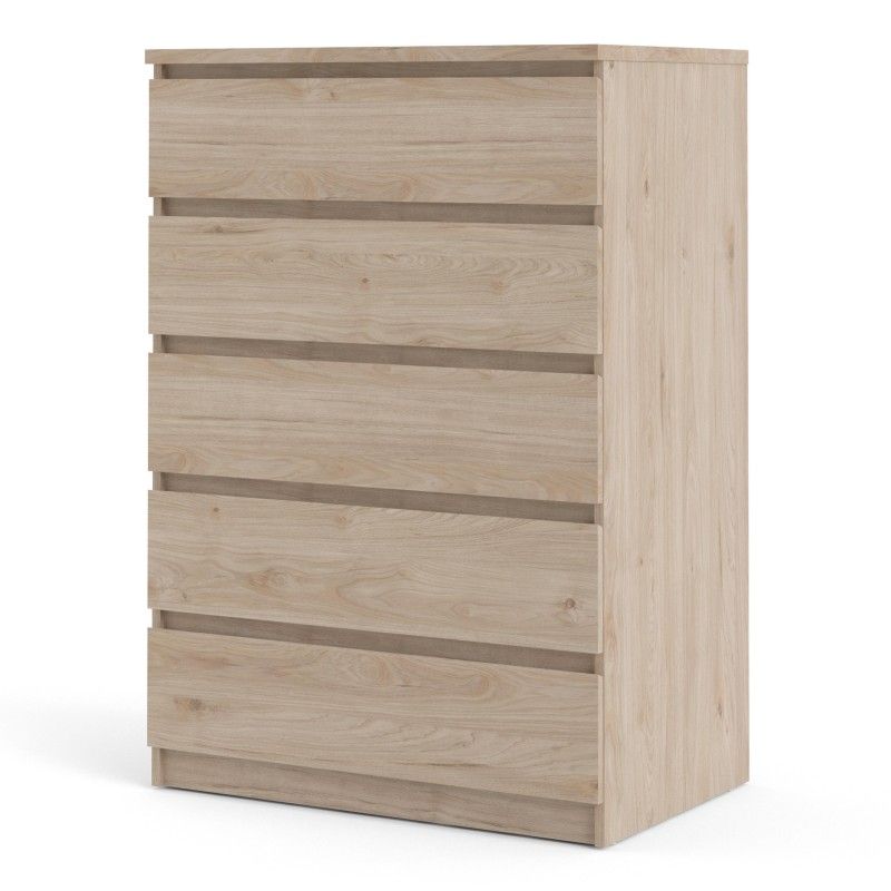 Chest of 5 Drawers in Jackson Hickory Oak Effect