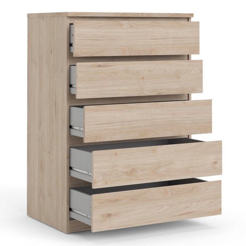 Chest of 5 Drawers in Jackson Hickory Oak Effect