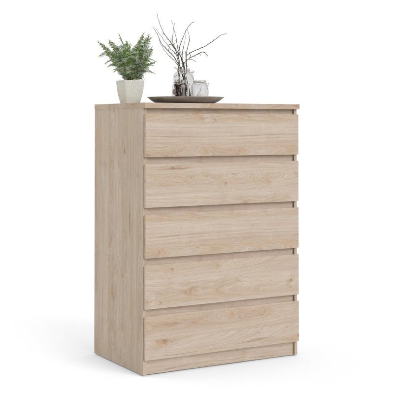 Chest of 5 Drawers in Jackson Hickory Oak Effect