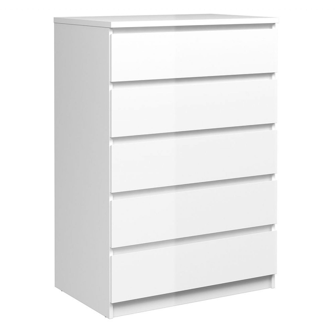 White High Gloss 5 Drawer Chest