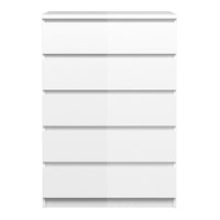 Thumbnail for White High Gloss 5 Drawer Chest