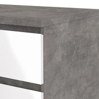 Thumbnail for Wide Concrete Grey and White High Gloss 6 Drawer Chest