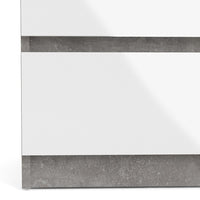 Thumbnail for Wide Concrete Grey and White High Gloss 6 Drawer Chest