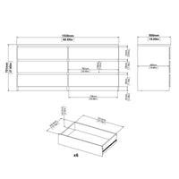 Thumbnail for Jackson Hickory Oak Finish Wide Chest of 6 Drawers