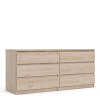 Thumbnail for Jackson Hickory Oak Finish Wide Chest of 6 Drawers