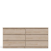 Thumbnail for Jackson Hickory Oak Finish Wide Chest of 6 Drawers