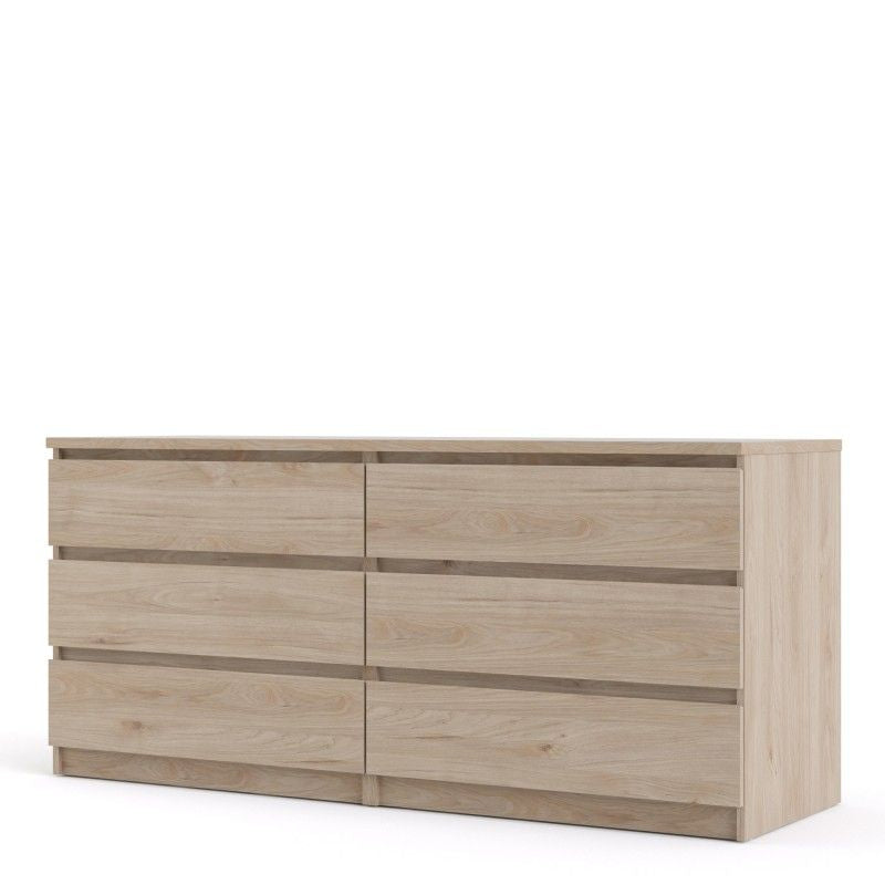 Jackson Hickory Oak Finish Wide Chest of 6 Drawers