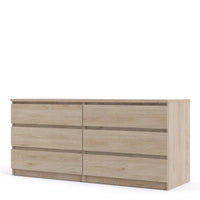 Thumbnail for Jackson Hickory Oak Finish Wide Chest of 6 Drawers