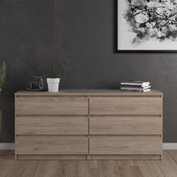 Thumbnail for Jackson Hickory Oak Finish Wide Chest of 6 Drawers