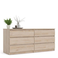 Thumbnail for Jackson Hickory Oak Finish Wide Chest of 6 Drawers