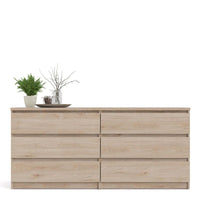 Thumbnail for Jackson Hickory Oak Finish Wide Chest of 6 Drawers