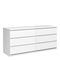 Thumbnail for Large White High Gloss Wide 6 Drawer Chest of Drawers