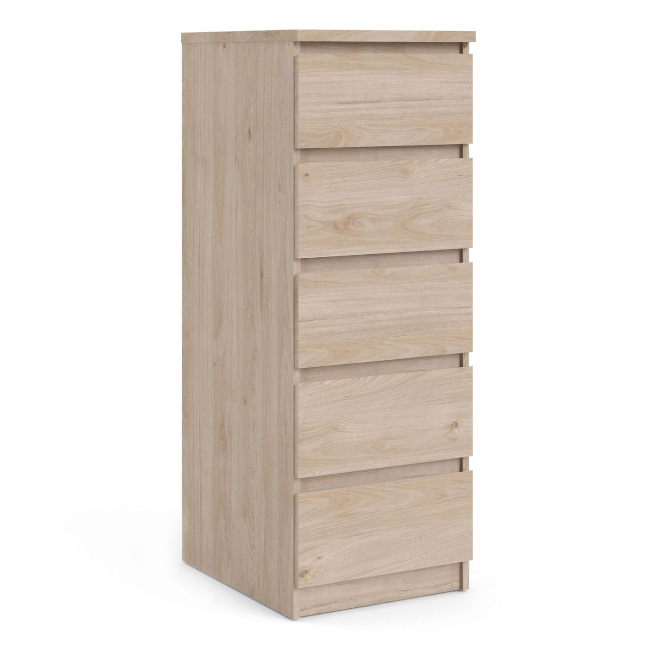 Naia Narrow Chest of 5 Drawers in Jackson Hickory Oak