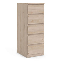 Thumbnail for Naia Narrow Chest of 5 Drawers in Jackson Hickory Oak