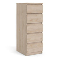 Thumbnail for Naia Narrow Chest of 5 Drawers in Jackson Hickory Oak