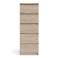 Thumbnail for Naia Narrow Chest of 5 Drawers in Jackson Hickory Oak