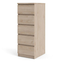 Thumbnail for Naia Narrow Chest of 5 Drawers in Jackson Hickory Oak