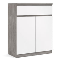 Thumbnail for 1 Drawer 2 Door Sideboard Concrete and White High Gloss