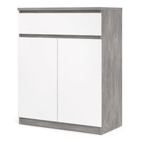 Thumbnail for 1 Drawer 2 Door Sideboard Concrete and White High Gloss