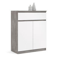 Thumbnail for 1 Drawer 2 Door Sideboard Concrete and White High Gloss