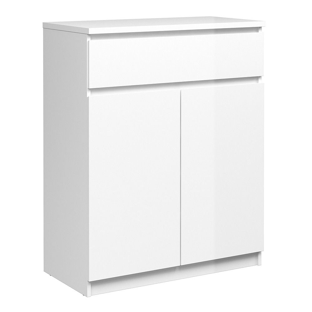 White High Gloss 1 Drawer 2 Door Small Sideboard