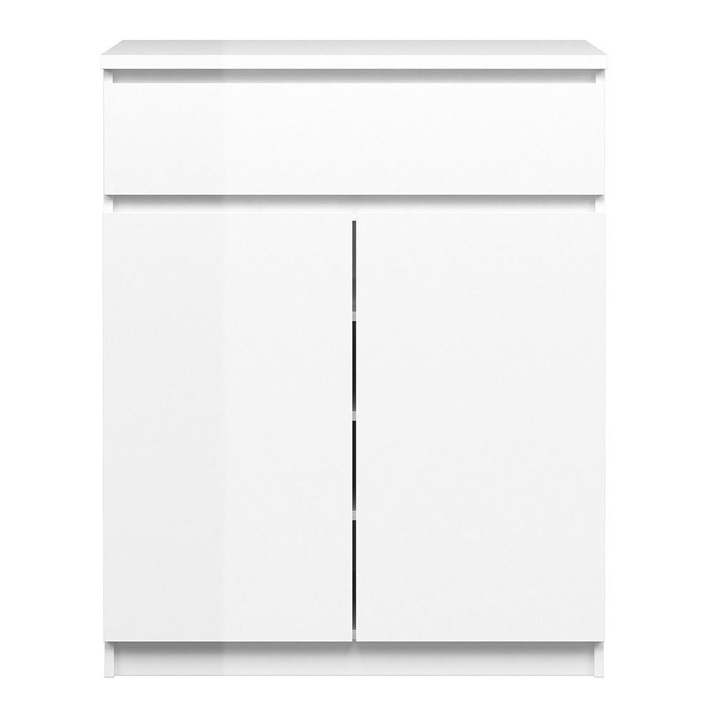 White High Gloss 1 Drawer 2 Door Small Sideboard