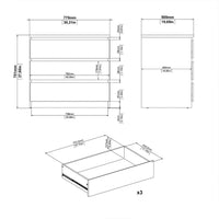 Thumbnail for Naia Chest of 3 Drawers in White