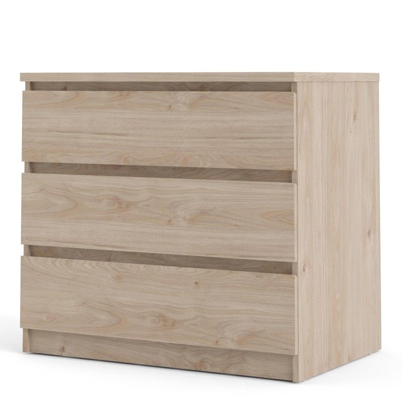 Small Chest of 3 Drawers in Jackson Hickory Oak Effect Finish