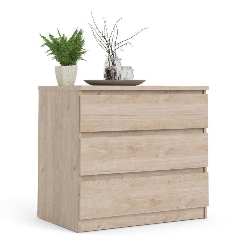 Small Chest of 3 Drawers in Jackson Hickory Oak Effect Finish