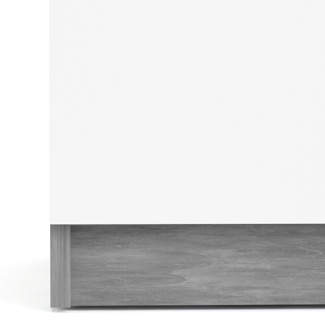 Sideboard 4 Drawers 2 Doors in Concrete and White High Gloss