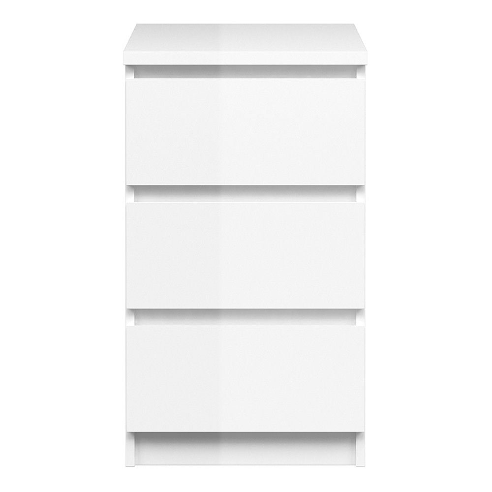 White High Gloss 3 Drawer Chest