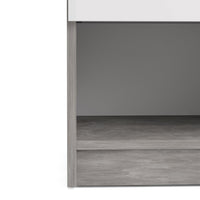 Thumbnail for Naia Bedside 1 Drawer 1 Shelf in Concrete and White High Gloss